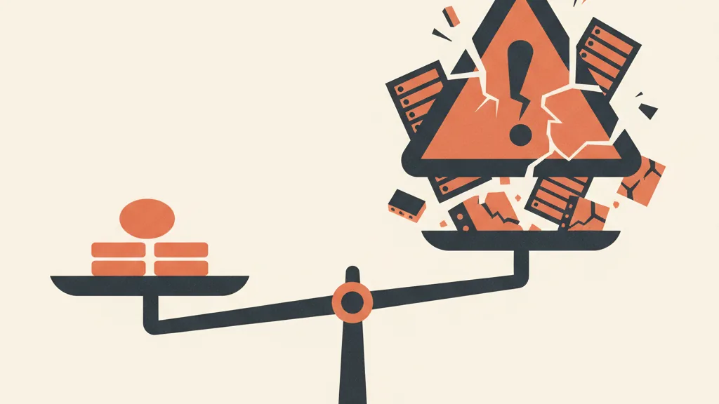 Illustrazione di una bilancia che confronta il costo di un audit preventivo con il danno di un attacco informatico