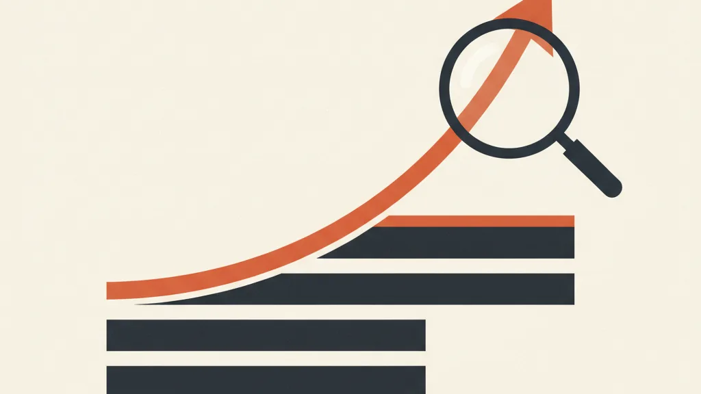Grafico astratto con una curva totale in salita sopra barre di canale piatte, metafora del MER che rivela il contributo del brand