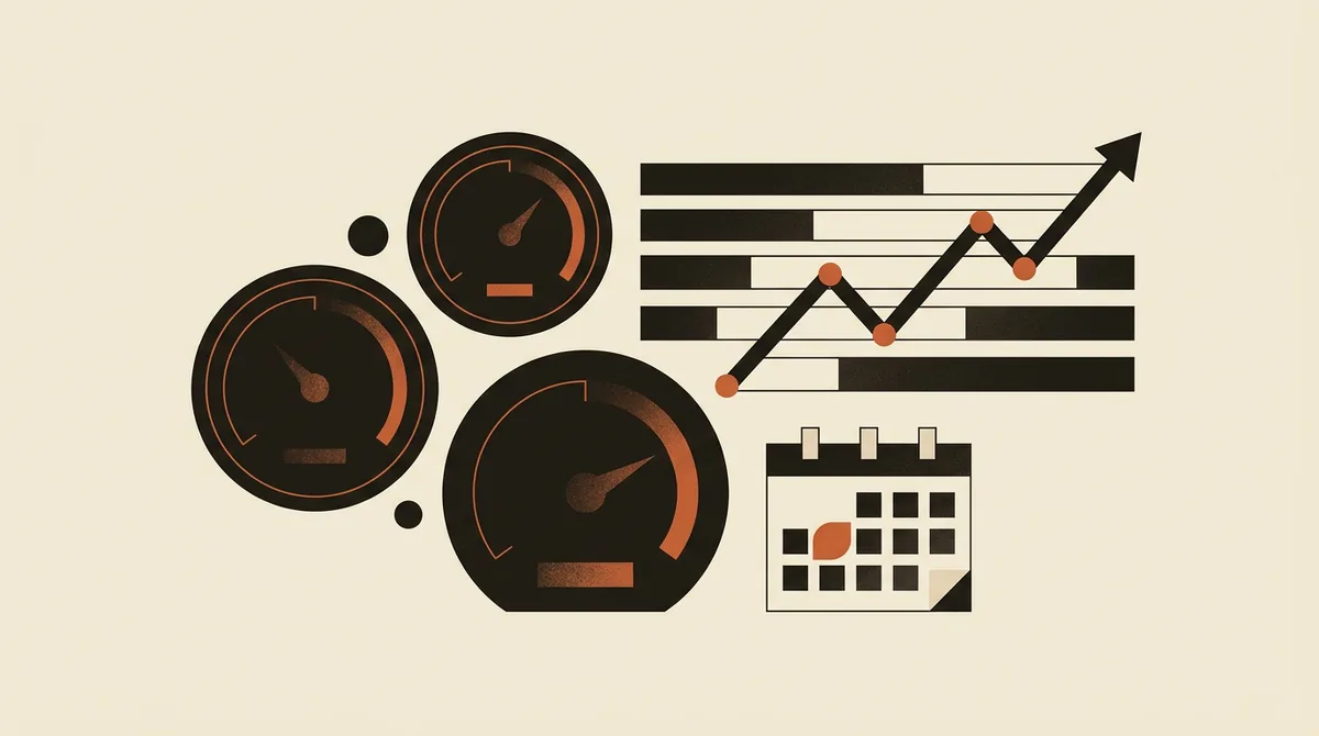 Illustrazione di una dashboard con indicatori KPI e curva di rientro dell'investimento AI