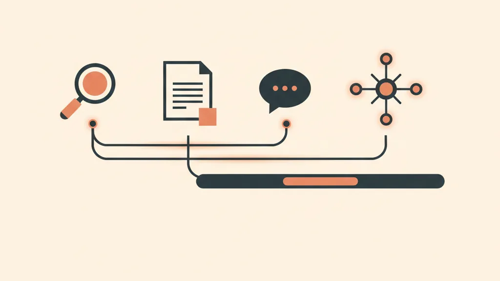 Illustrazione di più canali di marketing collegati in un unico sistema che genera un flusso costante di contatti