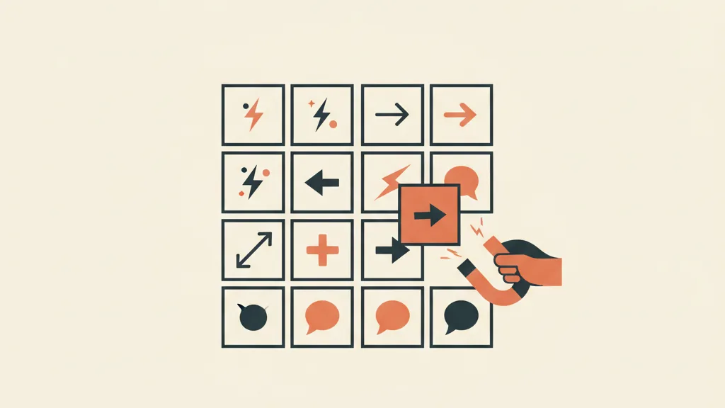 Illustrazione di un archivio ordinato di idee, come uno swipe file da cui pescare ispirazione