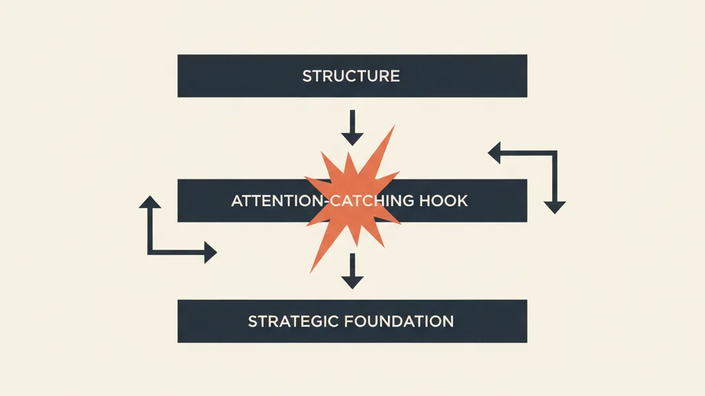 Diagramma a tre livelli che rappresenta angolo, hook e struttura di una creativita per Meta Ads