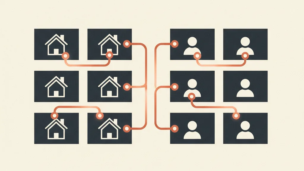 Illustrazione del matching automatico tra immobili e profili di clienti compatibili