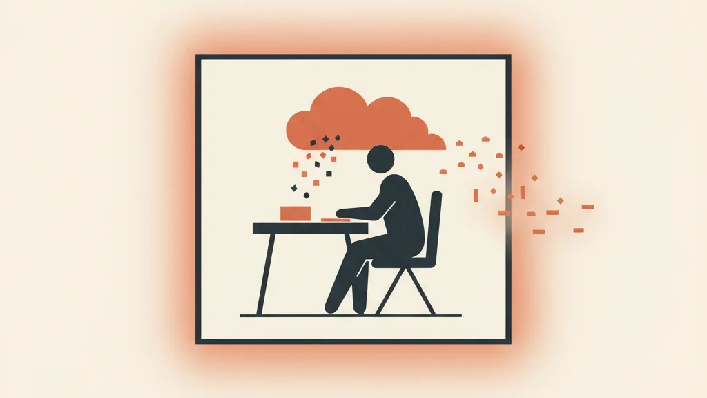 Illustrazione di un dipendente che trasferisce dati aziendali verso una nuvola esterna, metafora del rischio Shadow AI