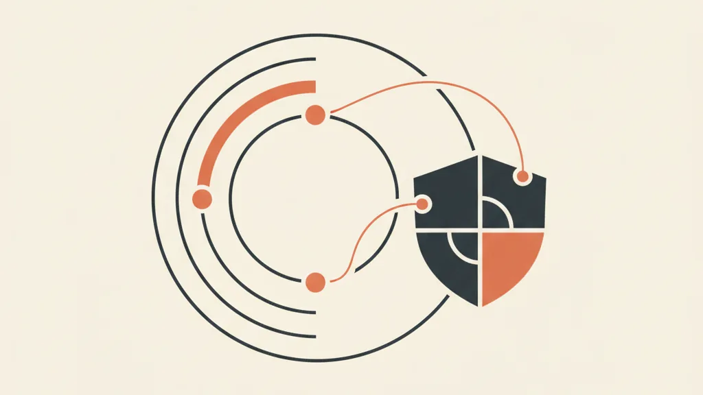Illustrazione concettuale del ritmo di test consigliato per le PMI: vulnerability assessment semestrale e penetration test annuale rappresentati su una linea temporale circolare con uno scudo.