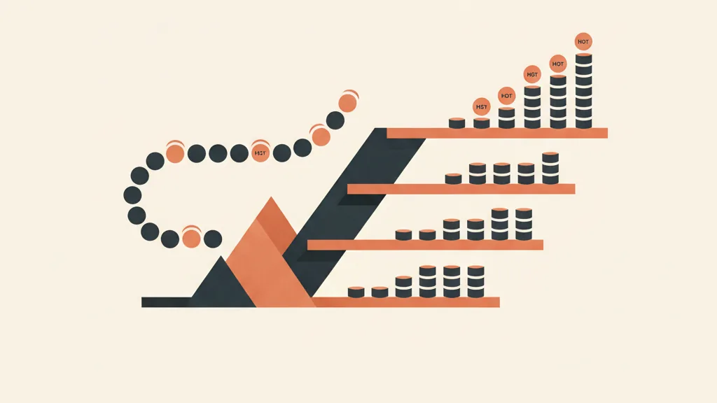 Illustrazione di gettoni smistati automaticamente in tre corsie di priorità diverse, metafora del lead scoring nel CRM
