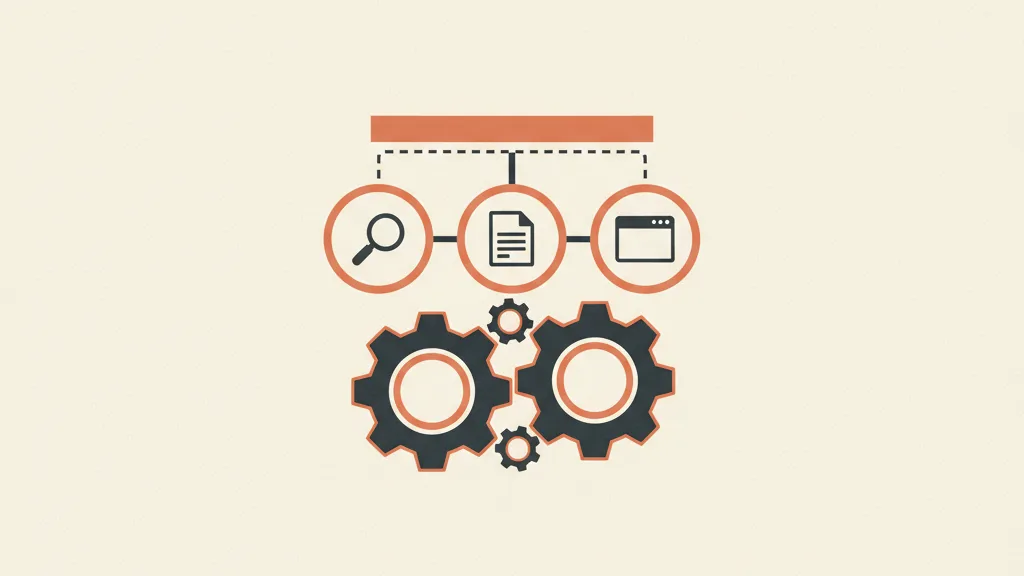 Diagramma astratto che collega parola chiave, annuncio e landing page sopra una soglia minima di qualita