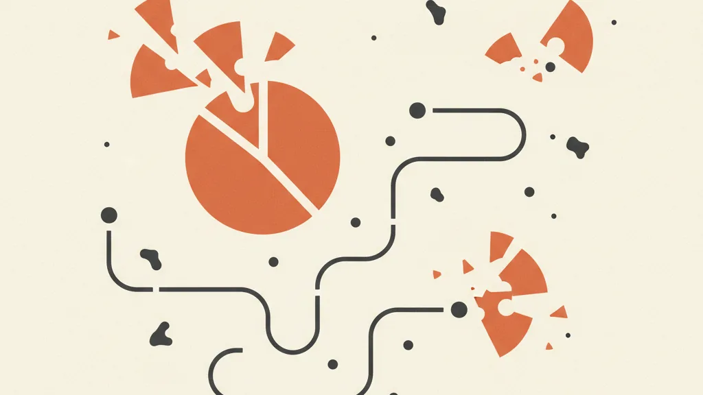 Illustrazione astratta di un credito frazionato distribuito lungo un percorso non lineare, metafora del modello data-driven