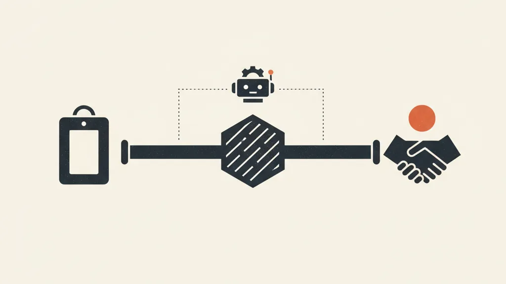 Un contatto percorre le tre fasi di qualificazione, nurturing e passaggio al commerciale sotto la supervisione di un agente automatizzato