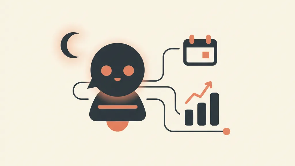Illustrazione di un chatbot AI che qualifica i lead in automatico giorno e notte e prenota appuntamenti