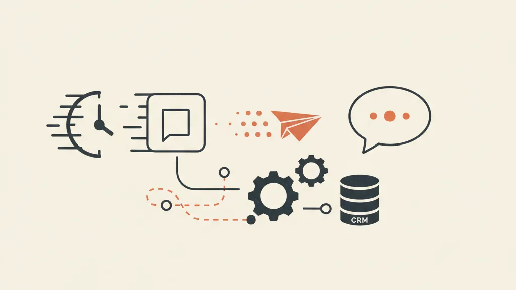 Illustrazione del follow-up automatico immediato che collega il modulo lead a una chat e al CRM in pochi secondi
