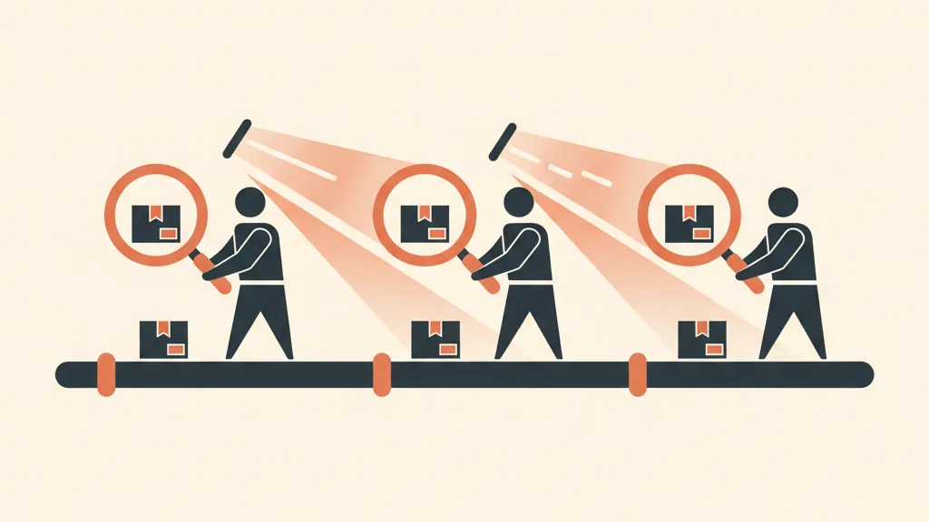 Illustrazione di una pipeline di rilascio software con test manuali e scansioni automatiche integrati ad ogni fase