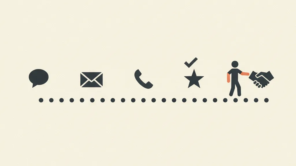 Illustrazione di una sequenza di cinque contatti di follow-up distribuiti nel tempo che porta a una chiusura