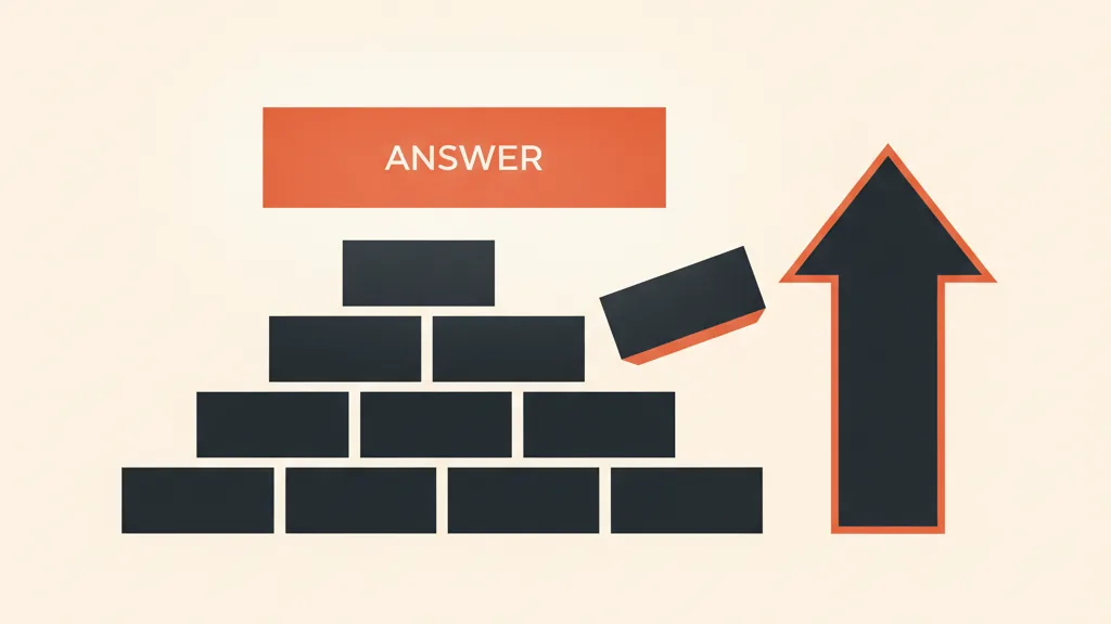 Illustrazione di contenuti divisi in blocchi ordinati, con un blocco selezionato ed estratto per essere citato.