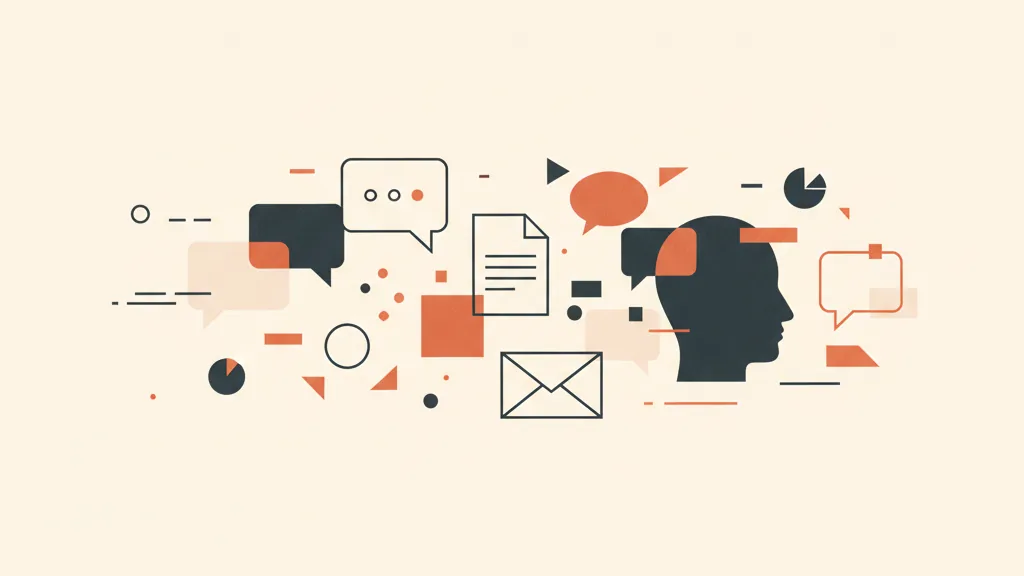 Illustrazione di frammenti di conoscenza sparsi e dispersi tra chat, file, email e persone in un'azienda