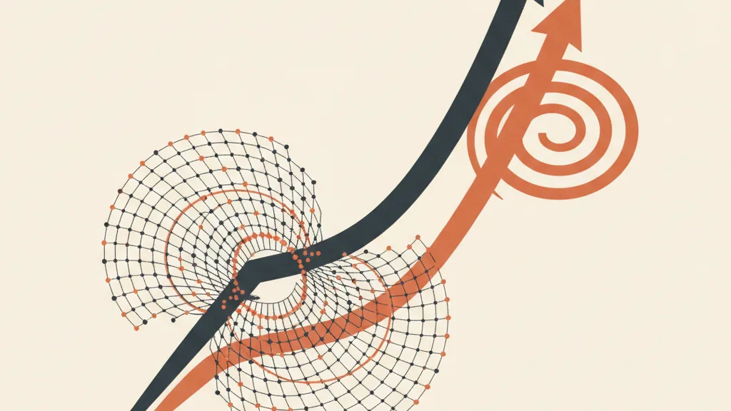 Illustrazione di due curve di crescita divergenti che rappresentano il vantaggio competitivo composto dei dati aziendali