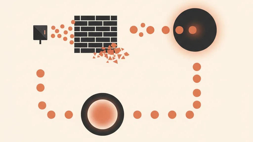 Illustrazione che confronta due percorsi dei dati: quello superiore bloccato da un muro, quello inferiore che passa integro attraverso un nodo server centrale, metafora del tracking server-side.