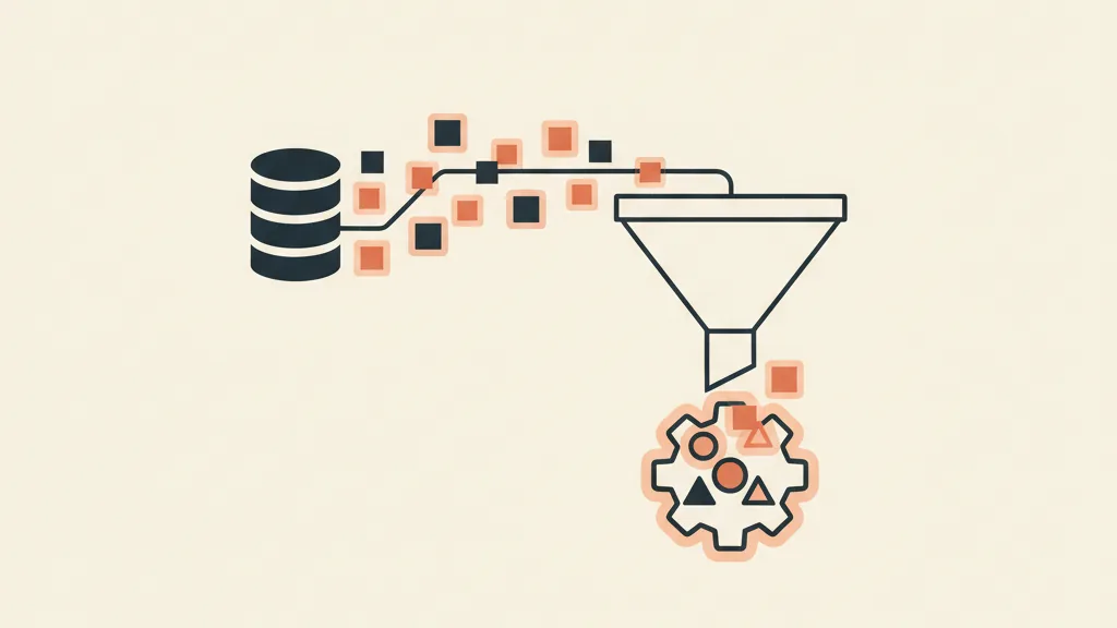 Illustrazione di dati puliti del CRM che alimentano un motore algoritmico, metafora dei first-party data come vantaggio competitivo