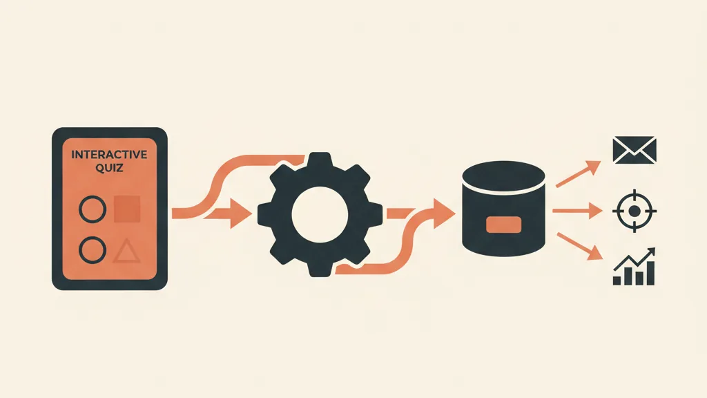 Diagramma del flusso dallo zero-party data raccolto tramite quiz fino all'attivazione in CRM, email e pubblicita